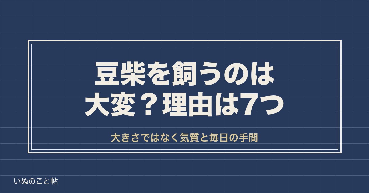 豆柴を飼うのは大変？後悔しやすい7つの理由と欠点や向く人も