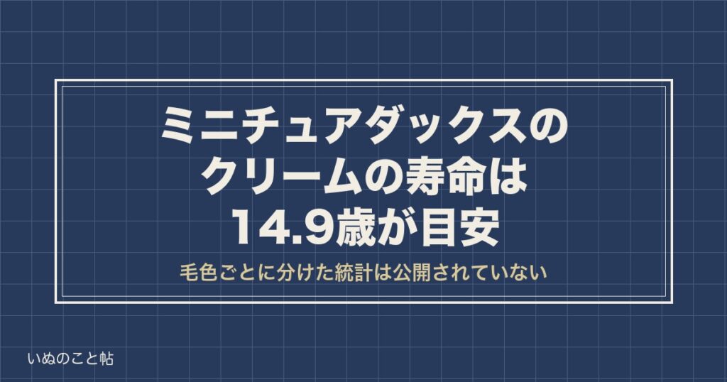 ミニチュアダックスのクリームの寿命は14.9歳が目安｜弱い説も