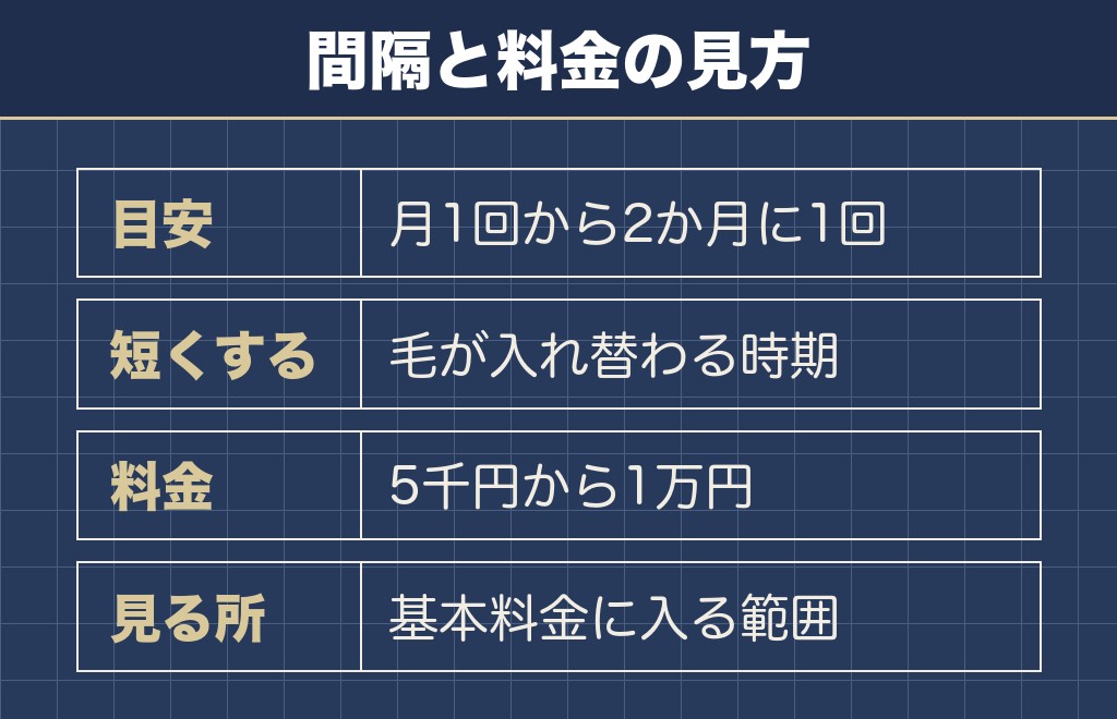 ナチュラルカットの頻度は1〜2か月に1回が目安