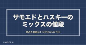 サモエドとハスキーのミックスの値段は11万円から？大きさや名前も