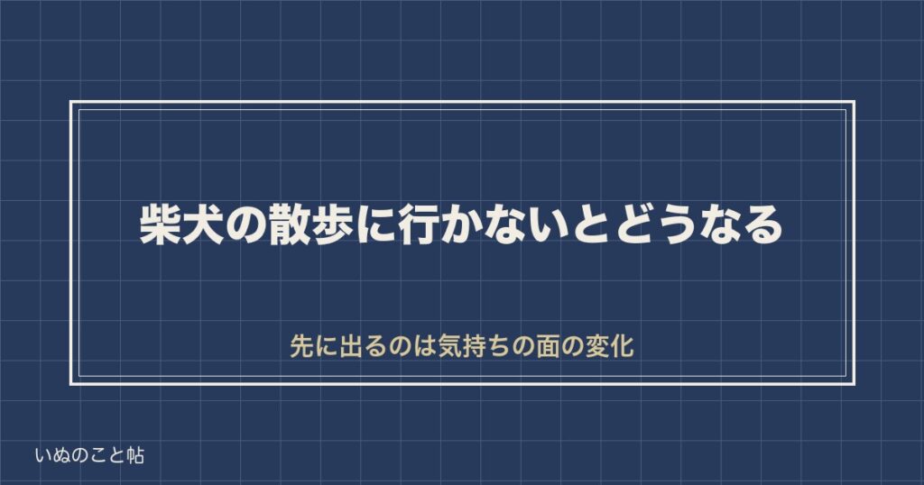 柴犬の散歩に行かないとどうなる？不足のサインと寿命の関係も